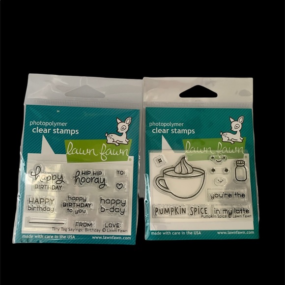 Lawn Fawn clear stamps Pumpkin spice Happy birthda - Picture 4 of 7